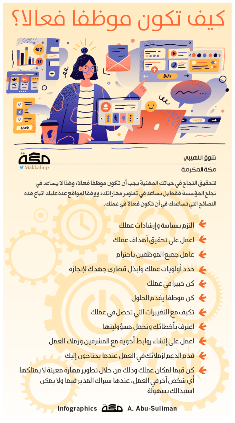 إنفوجرافيك: كيف تكون موظفا فعالا؟ | صحيفة مكة