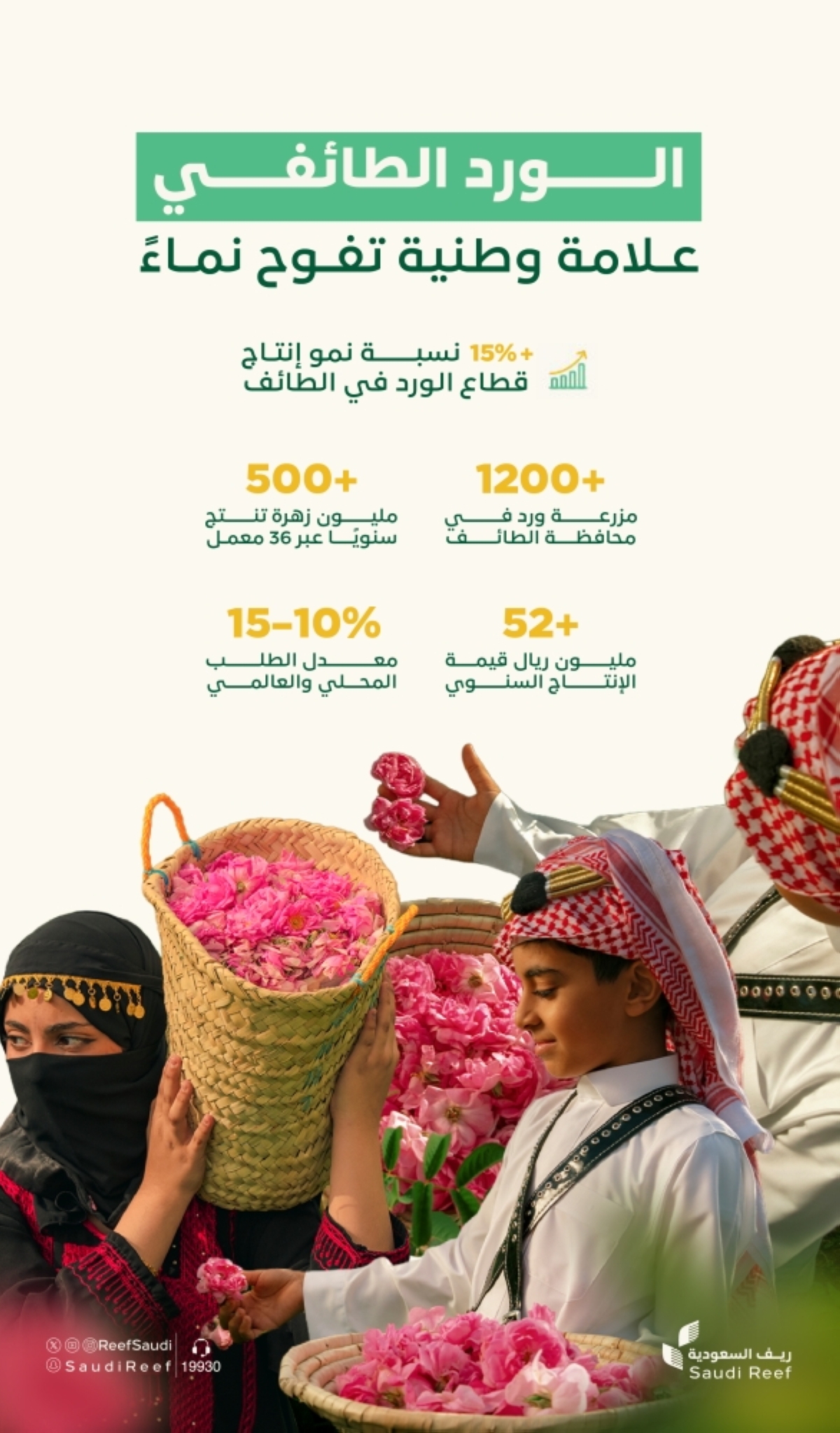 «ريف السعودية»: قطاع الورد يسجل نموا بأكثر من 15% سنويا